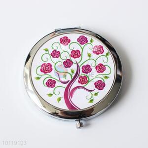 Nice Flower Printed Round Makeup Mirror/Cosmetic Mirror for Girls