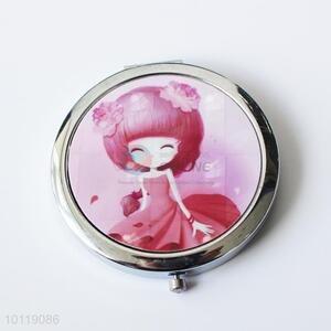 Endearing Girl Printed Round Makeup Mirror/Cosmetic Mirror for Girls