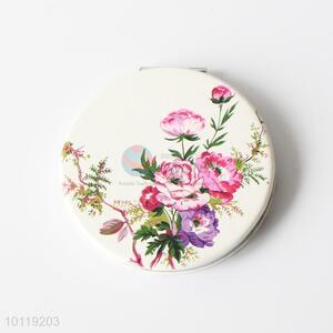 Beautiful Flower Printed Round Makeup Mirror/Cosmetic Mirror for Girls