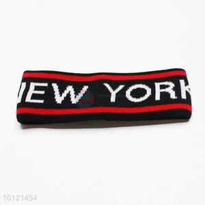 NEW YORK Pattern Embroidered Logo Sport Headbands