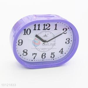 Oval Shape Purple Mini Alarm Clock For Home Decoration