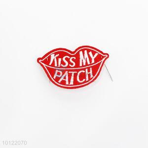 Custom Embroidery Red Lip Patch for Clothing