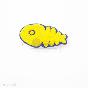 Fish bone yellow embroidery patch applique