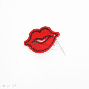 Wholesale Cheap Custom Self-adhesive Red Lip Embroidery Patch