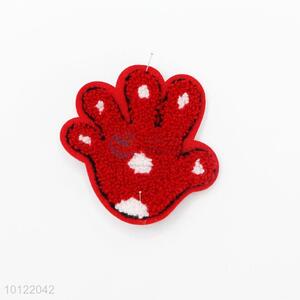 Creative design red hand embosssed 3d patch