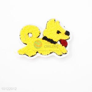 Lovely dog shape emblem embroidery applique patches