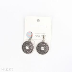 Silver round dangle earrings/wedding earrings/jewelry