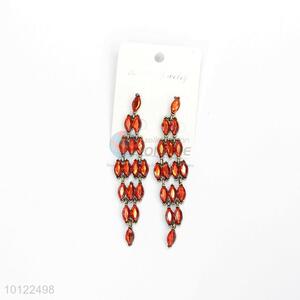 Red stone drop earrings/wedding earrings/jewelry
