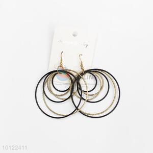 Black&gold big circle alloy hoop earrings/silver hoop earrings