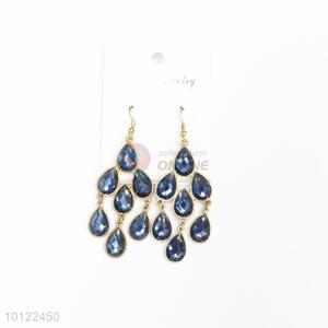 Blue crystal dangle earrings/wedding earrings/jewelry