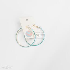 Blue big circle alloy hoop earrings/silver hoop earrings