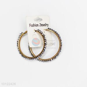 Delicate  alloy crystal hoop earrings/silver hoop earrings