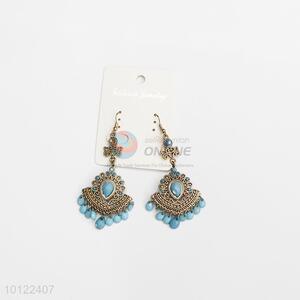 Blue acrylic dangle earrings/crystal earrings