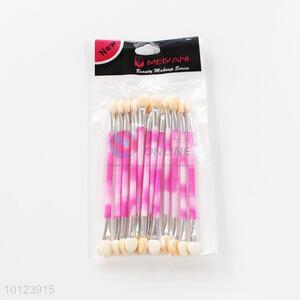 12 pcs Professional Double Ended Pink Makeup Eyeshadow Brushes Tools