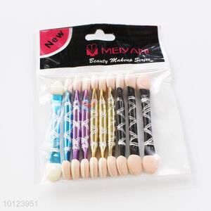 10 pcs Colorful Handle Makeup Brush for Cosmetic Double Ended Eyeshadow Brush Set