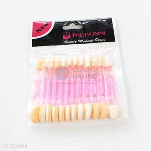 12 pcs Soft Pink Handle Makeup Brush for Cosmetic Double Ended Eyeshadow Brush Set