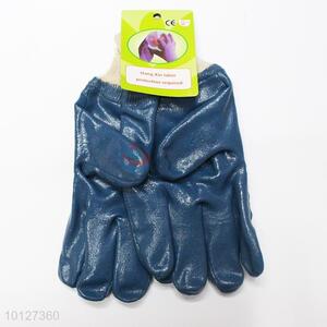 Hot sale blue PVC working gloves/garden gloves