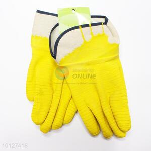 Top quality yellow latex industrial working gloves