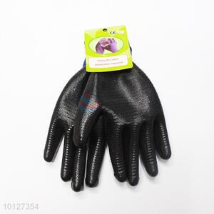 Wholesale black anti-slip PVC working gloves