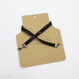 Black lace&paillette necklace for promotions