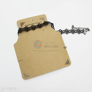 Delicate black floral lace necklace for sale