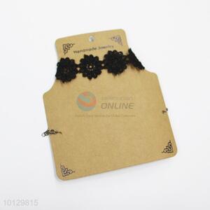 Black flower shaped lace necklace for promotions
