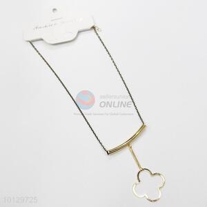 New design gold four-leaf clover alloy necklace