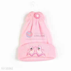 Pink Winter Cashmere Hat For Little Baby