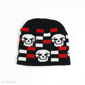 Cartoon Pattern Jacquard Knit Beanie Cap And Hat For Men