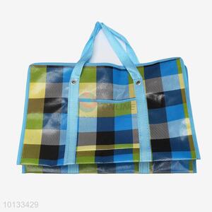 Checked printing pp non woven bag grocery tote shopping