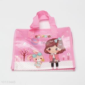 Promotional pink cartoon non woven bag