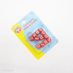 Red plastic gambling game dice