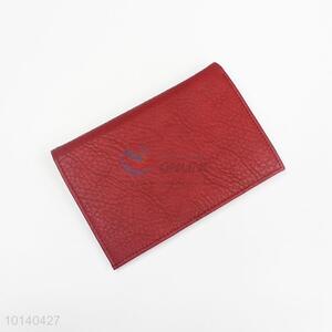 Cheap Price Wine Red Card Holder, PU Folding Wallet