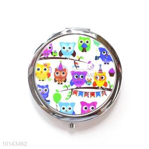 Round Two Sides Mini Compact Mirror For Women