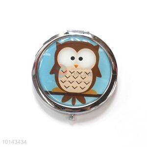 Cute Owl Pattern Round Make-Up Mirror