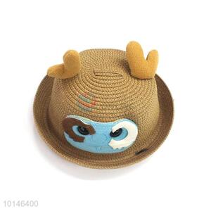 Fashion Cartoon Kids Straw Billycock Sun Hat