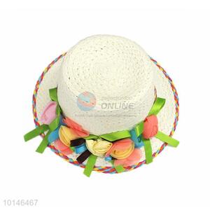 High Quality Straw Bowler Hat/Sun Hat With Color Flower