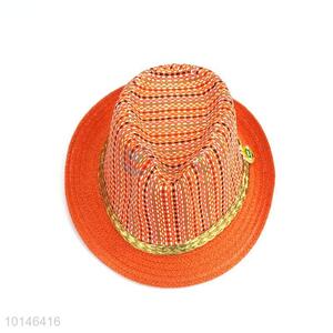 Orange  Billycock Summer Straw Hat/Cap