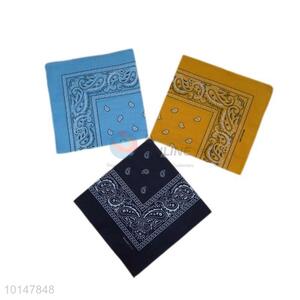 Cheap Blue/Black/Yellow Cotton Handkerchief with Classic Design