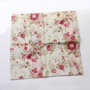 Linen Fabric Flower Printed Sofa Throw Pillow Case Car Cushion Cover