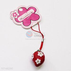 Red Strawberry Bell Mobile Phone Accessories Key Accessories