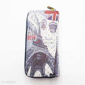 Glitter Eiffel Tower Design Purse Multi-purpose Pouch PU Leather Wallet