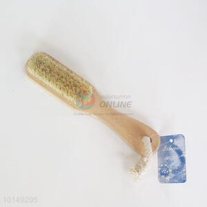 Wood soft handle shower brush