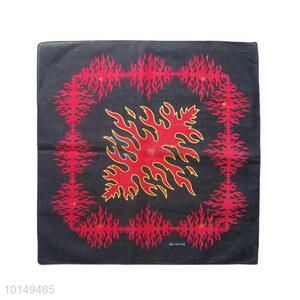 Cheap Red/Black Fancy Cotton Handkerchief with Fire Design