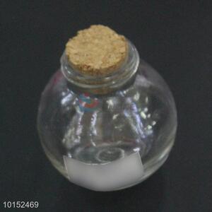 Cute Sphere Shaped Mini Small Clear Glass Lucky Wishes Bottle