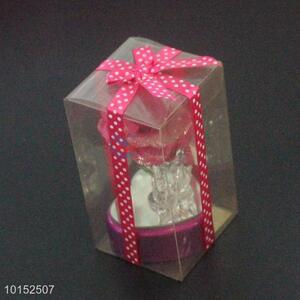 Exquisite Rose Rabbit Shiny Glass Crafts for Birthday Gift