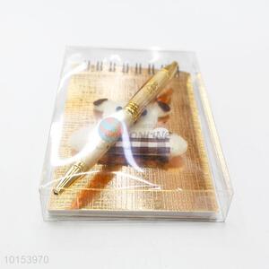 China Factory Small Coil Notebook with Pen Attached