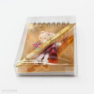 Pretty Cute Small Coil Notebook with Pen Attached