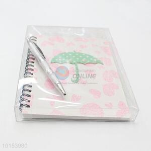 Pretty Cute Eco-friendly Spiral Coiled Notebook with Pen