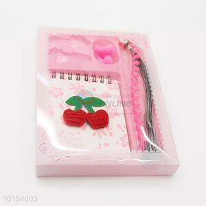 Pretty Cute Spiral Coil Notebook Set with Hairpin, Hair Ring and Wig